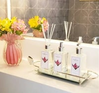 Set of flowers rect tray with towel stand - صورة 12