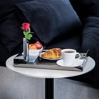 Tray with 2 Squared Porcelains Cups +Flower Vase - صورة 1
