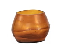 T-Light oval medium holder, amber color - صورة 1