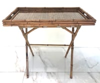 X-Large Rectangular Bamboo Tray with Glass Bottom & Support Stand - صورة 8