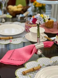 Set of 6.Napkins & 6.Flowers Glass Tubes Holder - صورة 11