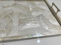 Large Cream Tray with Bamboo Handles - صورة 6