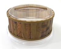 Small Round Bamboo Support with Acrylic Lid - صورة 2