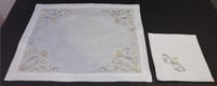 Flowers Corner Frame Design Placemats with Napkins Set For 12.Persons - صورة 2