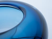  Luxury INK/Dark Blue Murano Crystal Big Bowl with Decorative Snail Silver Plated - صورة 6