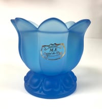 Small Crystal Vase Lotus Flower in L-Blue Color - صورة 2