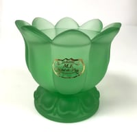 Small Crystal Vase Lotus Flower in Green Color - صورة 1