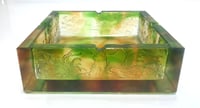 Square Crystal Ashtray Engraved & Decorated by Flowers from Inside - صورة 6