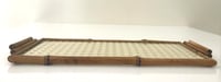 Medium Rectangular Bamboo Tray with Natural Straw & Glass Bottom - صورة 5