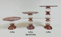 Set of glass 3 stands with plates - صورة 3