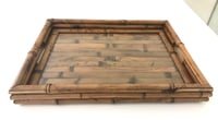 Medium Rectangular Bamboo Tray with Glass Bottom - صورة 2