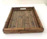 Medium Rectangular Bamboo Tray with Glass Bottom - صورة 6