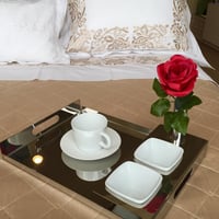 Tray with 2 Squared Porcelains Cups +Flower Vase - صورة 7
