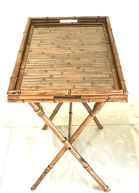 X-Large Rectangular Bamboo Tray with Glass Bottom & Support Stand - صورة 9