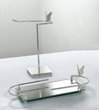 Set of flowers rect tray with towel stand - صورة 2