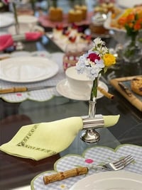 Set of 6.Napkins & 6.Flowers Glass Tubes Holder - صورة 12
