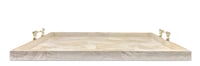 Large Cream Tray with Bamboo Handles - صورة 5