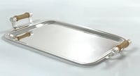 Medium rect tray with bamboo handles - Image 1