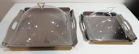 Big Square Tray S/Steel with Handles & with Plexi Cover - صورة 2
