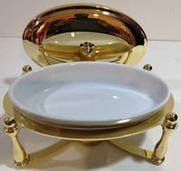 Small Oval Gold Chafing Dish - صورة 3