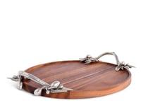 Olive Serving Round Big Tray Acacia - صورة 4