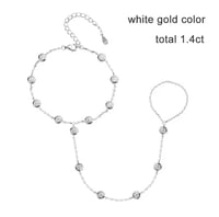 سوار كف مويسانيت Hand Chain | فضة 925 | 1.4 قيراط | ذهب أبيض - Image 3