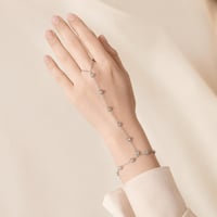 سوار كف مويسانيت Hand Chain | فضة 925 | 1.4 قيراط | ذهب أبيض - Image 4