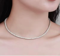 عقد تنس مويسانيت | فضة 925 | 3mm | طول 15 إنش - Image 2