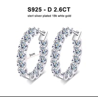 حلق مويسانيت مرصع بالكامل | فضة 925 مطلية ذهب أبيض 18K | D/VVS1 | 4mm - Image 1
