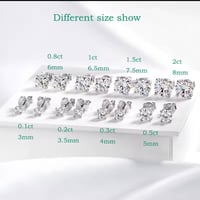 حلق سوليتير مويسانيت | فضة 925 | متوفر بعدة أحجام - Image 2