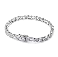 سوار تنس مويسانيت D/VVS1 | فضة 925 مطلية ذهب أبيض 18K | 3mm | عدة مقاسات - صورة 1