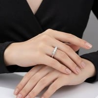 خاتم إتيرنتي مويسانيت 5 أحجار – فضة 925 | زفاف وخطوبة | 4mm - Image 3