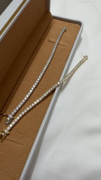 أسوارة تنس مويسانيت ذهبي | 3mm D/VVS1 | فضة 925 - Image 3