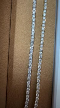 سوار تنس مويسانيت D/VVS1 | فضة 925 مطلية ذهب أبيض 18K | 3mm | عدة مقاسات - صورة 6