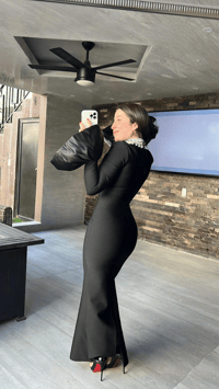 فستان بأكمام طويلة مشد طويل - صورة 4