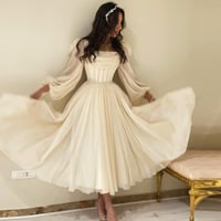 فستان بأكمام طويلة سهرة طويل - صورة 1
