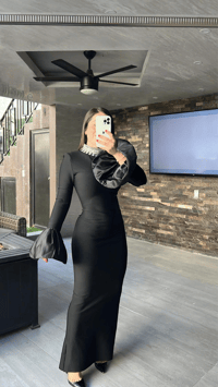فستان بأكمام طويلة مشد طويل - صورة 3