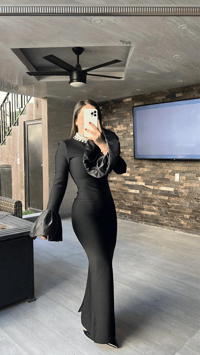 فستان بأكمام طويلة مشد طويل - صورة 1