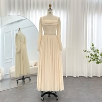فستان بأكمام طويلة سهرة طويل - صورة 2