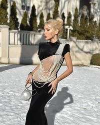 فستان بأكمام قصيرة طويل - صورة 4