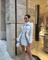 فستان بأكمام طويلة مشد قصير - صورة 5