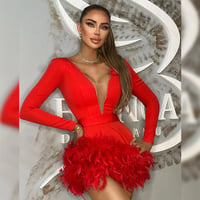 فستان بأكمام طويلة مشد قصير - صورة 1