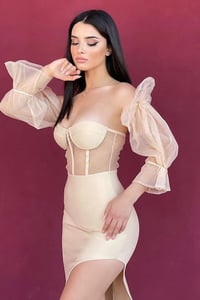 فستان مكشوف الأكتاف طويل - صورة 2