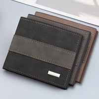 الرجال محفظة المرقعة بولي Leather الجلود حامل بطاقة صغيرة قصيرة محافظ رجل محفظة حافظة بطاقات عادية القياسية المحفظة - Image 3