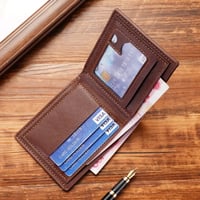 الرجال قصيرة Bifold فو الجلود Masculina Billetera الائتمان محفظة حمل بطاقات التعريف الشخصية محفظة مخلب الصلبة Hombre الأعمال ضئيلة - صورة 1