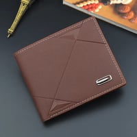 الرجال قصيرة Bifold فو الجلود Masculina Billetera الائتمان محفظة حمل بطاقات التعريف الشخصية محفظة مخلب الصلبة Hombre الأعمال ضئيلة - صورة 2