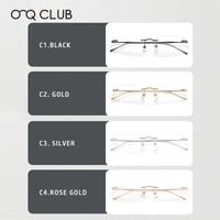 O-Q CLUB خفيفة للغاية التيتانيوم إطارات نظارات القراءة الرجال موضة بسيطة بدون شفة قصر النظر نظارات مخصصة النظارات الطبية - صورة 5