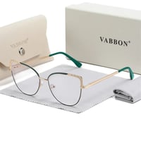 VABBON جديد القط العين المعادن جوفاء خارج سيدة مكافحة الأشعة الزرقاء نظارات ريترو Ins نمط الشارع صور الرف البصري 99008 - Image 4