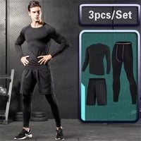 مجموعة ملابس رياضية ضاغطة للرجال ، ملابس رياضية للجري ، جوارب للركض ، بدلة رياضية ، تيشيرت لياقة بدنية ، بنطال ضيق واقي من الرياح - صورة 5