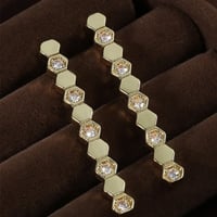 أقراط متدلية على شكل قرص العسل للنساء ، قرط الزركون المكعب ، هدية المجوهرات ، حفلة موسيقية مسائية ، الموضة - Image 4